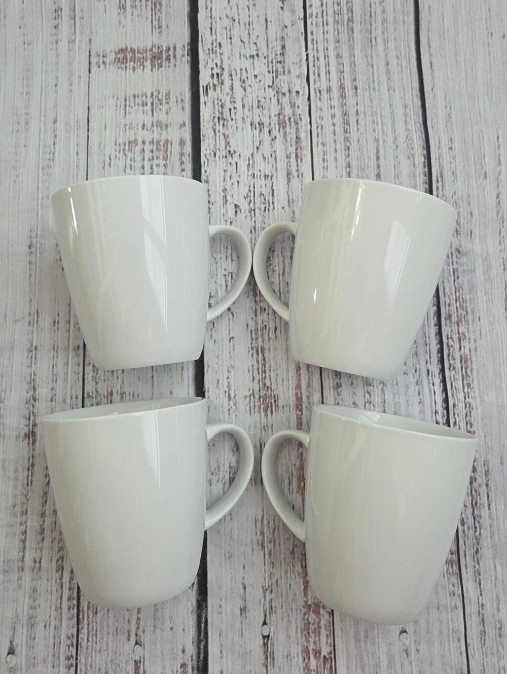 Pampered Chef Simple Additions Coffee Mugs Set of 2 Porcelain White 3079